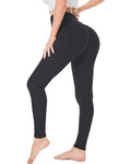 ALWAYSONE Yoga Leggings for Women High Waisted Tummy Control Yoga Pants Workout Leggings with Pockets Athletic Sports Gym Hiking (Black S)